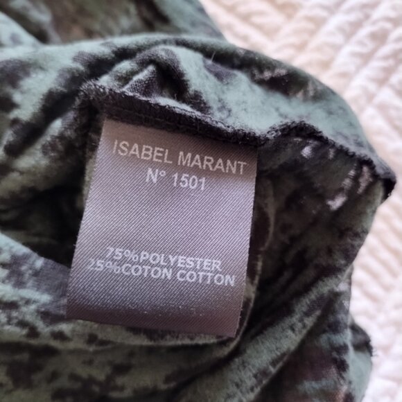 ISABEL MARANT Black + Teal Green Burnout Velvet Top XS - Picture 2 of 5